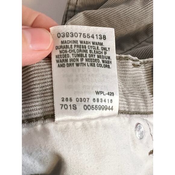 LEVIS 559 Relaxed Straight Corduroy Pants 32x32 Gray Loose Baggy Y2k - Picture 8 of 10